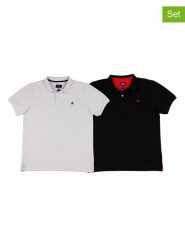 The Time of Bocha Koszulki polo (2 szt.) w kolorze czarnym i białym rozmiar: M. Białe koszulki polo The Time of Bocha, m, bez wzorów, z bawełny, bez kołnierzyka, bez ramiączek. Za 165.99 zł.