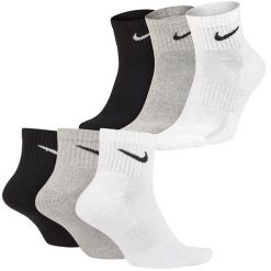 Skarpetki treningowe Nike Dri-Fit Training 3pack SX7677-901 wysokie. Białe buty treningowe Nike, bez wzorów, na fitness i siłownię, dri-fit (nike). Za 49.90 zł.