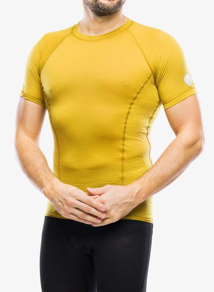 Koszulka termoaktywna męska Sensor Merino Air Tee S/S. Żółte bielizna termoaktywna Sensor, l, bez wzorów, z materiału, bez ramiączek. Za 188.90 zł.
