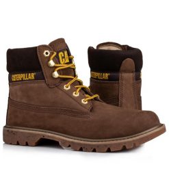 Buty męskie trekkingowe Caterpilar COLORADO. Brązowe trekkingi CATerpillar, bez wzorów, bez zapięcia. W wyprzedaży za 379.00 zł.
