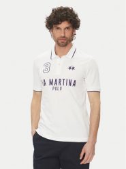 La Martina Polo Yeshayahu MAP320 PK001 Biały Regular Fit. Białe koszulki polo La Martina, m, bez wzorów, z bawełny, bez kołnierzyka, bez ramiączek. Za 519.99 zł.