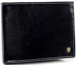 Portfel męski skórzany N992-RVT BLACK. Czarne portfele ROVICKY, bez wzorów. Za 77.99 zł.