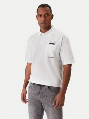 KARL LAGERFELD Polo 745127 561225 Biały Regular Fit. Białe koszulki polo KARL LAGERFELD, m, bez wzorów, z bawełny, bez kołnierzyka, bez ramiączek. Za 579.99 zł.