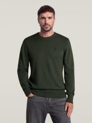 G-Star Sweter w kolorze ciemnozielonym rozmiar: XL. Zielone swetry nierozpinane G-Star, xl, bez wzorów, bez kołnierzyka, bez ramiączek. Za 274.95 zł.