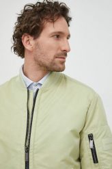 Calvin Klein kurtka bomber męski kolor zielony. Zielone kurtki CALVIN KLEIN, l, bez wzorów, z materiału, bez kaptura. Za 1,199.90 zł.