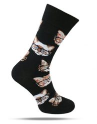 Tematyczne Skarpetki Bawełniane - Koty w Okularach. Skarpety His Story, bez wzorów, z bawełny. Za 34.99 zł.