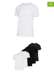 Fila Koszulki (5 szt.) w kolorze czarnym, białym i granatowym rozmiar: S. Białe bezrękawniki Fila, s, bez wzorów, bez kołnierzyka, bez ramiączek. Za 187.99 zł.