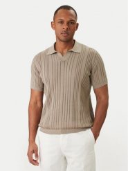 KARL LAGERFELD Polo 655016 562304 Khaki Regular Fit. Brązowe koszulki polo KARL LAGERFELD, m, bez wzorów, z bawełny, bez kołnierzyka, bez ramiączek. Za 669.99 zł.