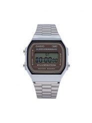 Casio Zegarek A168WA-5AYES Srebrny. Szare, cyfrowe zegarki Casio, srebrne. Za 199.99 zł.
