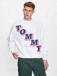 Tommy Jeans Bluza Boxy College DM0DM16379 Biały Boxy Fit. Białe bluzy Tommy Jeans, l, bez wzorów, z bawełny, bez kaptura. Za 449.99 zł.