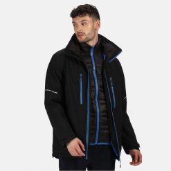 Kurtka Męska. Czarne kurtki Regatta, m, bez wzorów, z materiału, z kapturem. Za 457.99 zł.