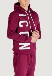 Bluza Mężczyzna ICON LOGO VERTICALE. Czerwone bluzy z kapturem ICON, m, bez wzorów, z bawełny, z kapturem. Za 359.66 zł.