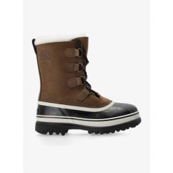 Śniegowce męskie Sorel Caribou WP. Brązowe buty trekkingowe Sorel, bez zapięcia. W wyprzedaży za 559.00 zł.