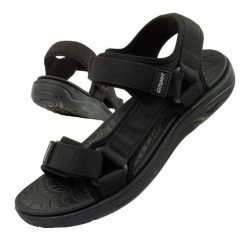Buty sportowe męskie sandały Grisport. Czarne buty turystyczne Grisport, bez wzorów, z materiału, bez zapięcia, trekkingowe. Za 119.99 zł.