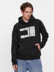 Tommy Jeans Bluza Flag Spray DM0DM17911 Czarny Regular Fit. Czarne bluzy Tommy Jeans, m, bez wzorów, z bawełny, bez kaptura. Za 519.99 zł.