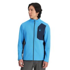 Bluza męska Spyder Bandit Full Zip. Niebieskie bluzy Spyder, na zimę, m, bez wzorów, bez kaptura. Za 649.99 zł.