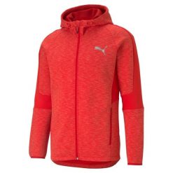 Bluza dresowa męska Puma EVOSTRIPE. Czerwone bluzy z kapturem Puma, m, bez wzorów, z bawełny, z kapturem. Za 291.40 zł.