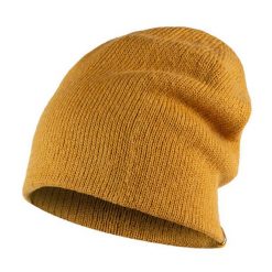 Czapka z bawełną Knitted Jarn. Niebieskie czapki zimowe Buff, bez wzorów, z bawełny. W wyprzedaży za 95.94 zł.