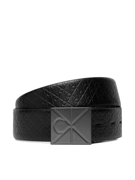 Calvin Klein Pasek Męski Emblem Plaque W/ Aop 35Mm Adj/Re LV04D7083G Czarny. Czarne paski CALVIN KLEIN, bez wzorów, ze skóry. Za 206.99 zł.