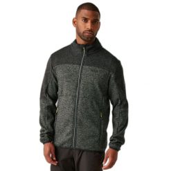 Polar zapinany na zamek błyskawiczny Regatta Elram. Czarne bluzy z polaru Regatta, bez wzorów, z polaru, bez kaptura. W wyprzedaży za 250.00 zł.