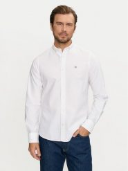 Gant Koszula 3000202 Biały Slim Fit. Białe koszule GANT, m, bez wzorów, z bawełny, bez kołnierzyka, bez ramiączek. Za 519.99 zł.