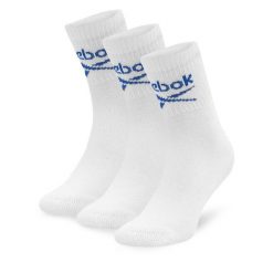 Zestaw 3 par wysokich skarpet unisex Reebok. Białe skarpety Reebok, bez wzorów. Za 34.99 zł.