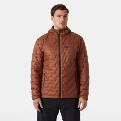 Wodoodporna kurtka z izolowanym kapturem Helly Hansen Lifaloft. Brązowe kurtki przeciwdeszczowe Helly Hansen, m, bez wzorów. Za 922.00 zł.