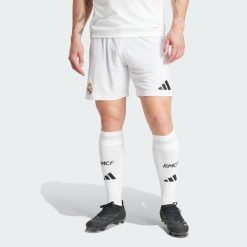 Szorty Real Madrid 24/25 Home. Białe szorty Adidas, m, bez wzorów, z materiału, sportowe. Za 199.00 zł.