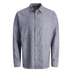 Koszula Jack & Jones letnia mieszanka lnu sprany denim. Koszule Jack&Jones, na lato, xl, bez wzorów, z denimu, bez kołnierzyka, bez ramiączek. Za 190.35 zł.