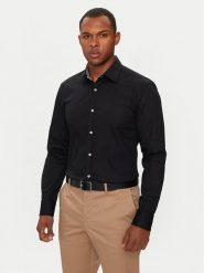 Boss Koszula H-Hank 50519859 Czarny Slim Fit. Czarne koszule Boss, m, bez wzorów, z bawełny, bez kołnierzyka, bez ramiączek. Za 259.99 zł.