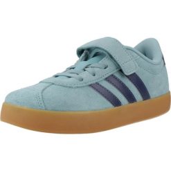 Buty ADIDAS VL COURT 3.0 EL C Niebieski. Niebieskie buty turystyczne Adidas, bez wzorów, z materiału, bez zapięcia, na fitness i siłownię. Za 211.95 zł.