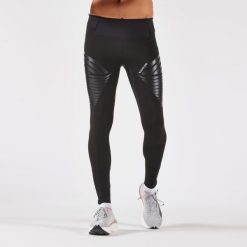 Legginsy do biegania męskie Kiprun Run 900 Compress RHEON™. Czarne legginsy długie sportowe KIPRUN, m, bez wzorów, z elastanu, do biegania. Za 299.99 zł.