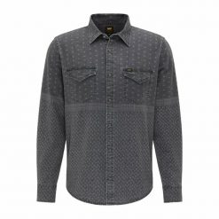 LEE CLEAN REG WESTERN MĘSKA KOSZULA JEANSOWA BLACK L66RQD01 112140585. Czarne koszule Lee, l, bez wzorów, z jeansu, bez kołnierzyka, bez ramiączek. Za 129.99 zł.