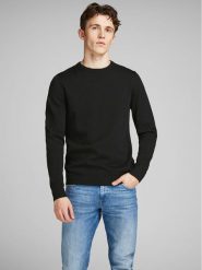 Jack&Jones Sweter Basic 12137190 Czarny Regular Fit. Czarne swetry rozpinane Jack&Jones, m, bez wzorów, z bawełny, bez kołnierzyka, bez ramiączek. Za 69.99 zł.