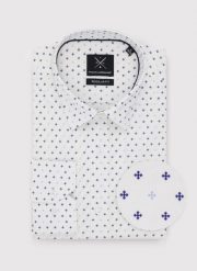 PAKO LORENTE – Koszula męska w mikrowzór. Koszule Pako Lorente, m, bez wzorów, z bawełny, bez kołnierzyka, bez ramiączek. Za 199.99 zł.