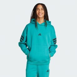 Bluza z kapturem Future Icons 3-Stripes. Niebieskie bluzy z kapturem Adidas, xl, bez wzorów, z kapturem. W wyprzedaży za 194.35 zł.