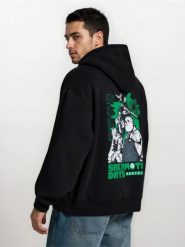 Bluza hoodie z nadrukiem Sakamoto Days - czarny. Czarne bluzy bez kaptura Sinsay, l, bez wzorów, bez kaptura. Za 79.99 zł.