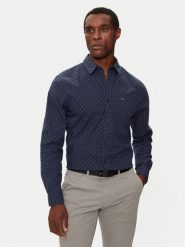 Guess Koszula M4BH42 WGK50 Granatowy Regular Fit. Niebieskie koszule Guess, m, z aplikacjami, z bawełny, bez kołnierzyka, bez ramiączek. Za 479.99 zł.