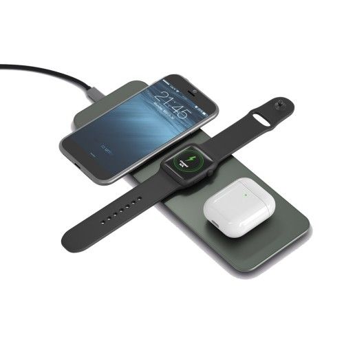 Terratec ChargeAIR All Słuchawki, Zestaw słuchawkowy, Smartfon, Smartwatch Zielony Bezprzewodowe ładowanie Szybkie ładowanie Wewnętrzna. Zielone zegarki smartwatch TerraTec, bez wzorów. Za 259.99 zł.