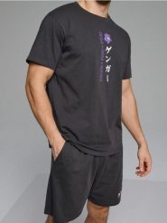 Bawełniana piżama dwuczęściowa z nadrukiem na plecach Pokemon - szary. Szare piżamy Sinsay, l, bez wzorów, z bawełny, bez ramiączek. Za 49.99 zł.