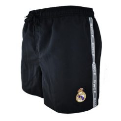Czarne spodenki kąpielowe z herbem Realu Madryt - XL. Czarne krótkie spodenki sportowe REAL MADRID, l, bez wzorów. Za 137.24 zł.