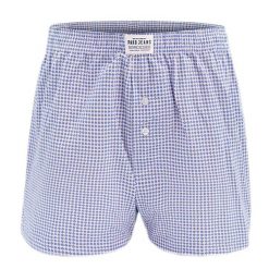 Bokserki Luźne, Majtki z Rozporkiem na Guziki, Męskie - Pako Jeans - Jasnoniebieskie. Niebieskie bokserki Pako Jeans, l, bez wzorów, z bawełny. Za 33.00 zł.