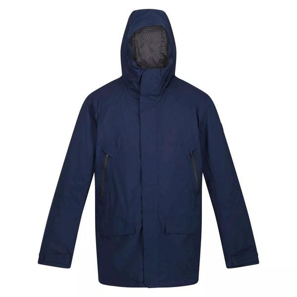 Męska Kurtka Przeciwdeszczowa Rulford. Niebieskie kurtki Regatta, na zimę, m, bez wzorów, z materiału, z kapturem. Za 144.99 zł.