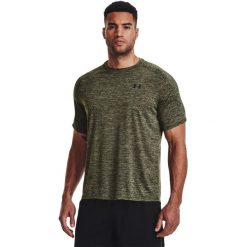 Koszulka fitness męska Under Armour UA Tech. Zielone bielizna termoaktywna Under Armour, m, bez wzorów, z materiału, bez ramiączek, do biegania. Za 151.60 zł.