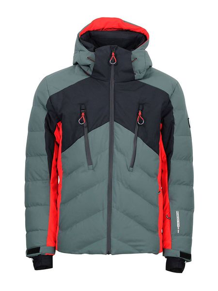 Peak Mountain Kurtka narciarska "Chalet" w kolorze zielono-pomarańczowym rozmiar: 3XL. Zielone kurtki narciarskie i snowboardowe Peak Mountain, m, bez wzorów, narciarskie. Za 588.81 zł.