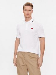 Hugo Polo Deresino232 50490775 Biały Slim Fit. Białe koszulki polo sportowe Hugo, m, bez wzorów, z bawełny, bez kołnierzyka, bez ramiączek. Za 269.99 zł.