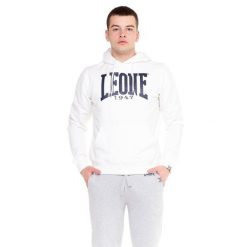 Męska bluza z kapturem Leone 1947 unbrushed – lekka bluza. Białe bluzy LEONE 1947 APPAREL, l, bez wzorów, z tkaniny, z kapturem. W wyprzedaży za 139.75 zł.