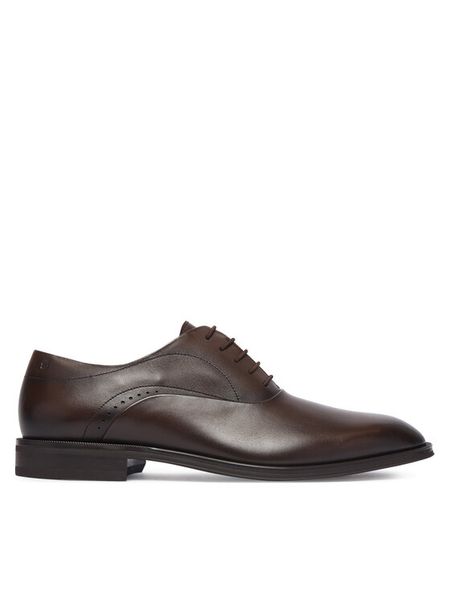 BOSS Półbuty Derrek 50562399 Brązowy ciemny. Brązowe eleganckie półbuty Boss, bez wzorów, ze skóry, bez obcasa, bez zapięcia. Za 1,489.00 zł.