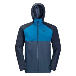 Męska Kurtka Mount Isa. Niebieskie kurtki Jack Wolfskin, l, bez wzorów, z materiału, z kapturem. Za 573.99 zł.