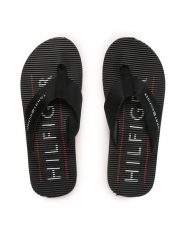 Tommy Hilfiger Japonki Massage Footbed FM0FM04474 Czarny. Czarne japonki Tommy Hilfiger, bez wzorów, z materiału. Za 119.99 zł.